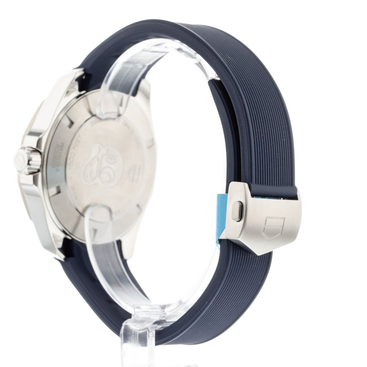 Shop Authentic Tag Heuer Aquaracer Calibre 5 Automatic Blue Dial Blue Rubber Strap Watch for Men - WAY201B.FT6150 - Luxxuri