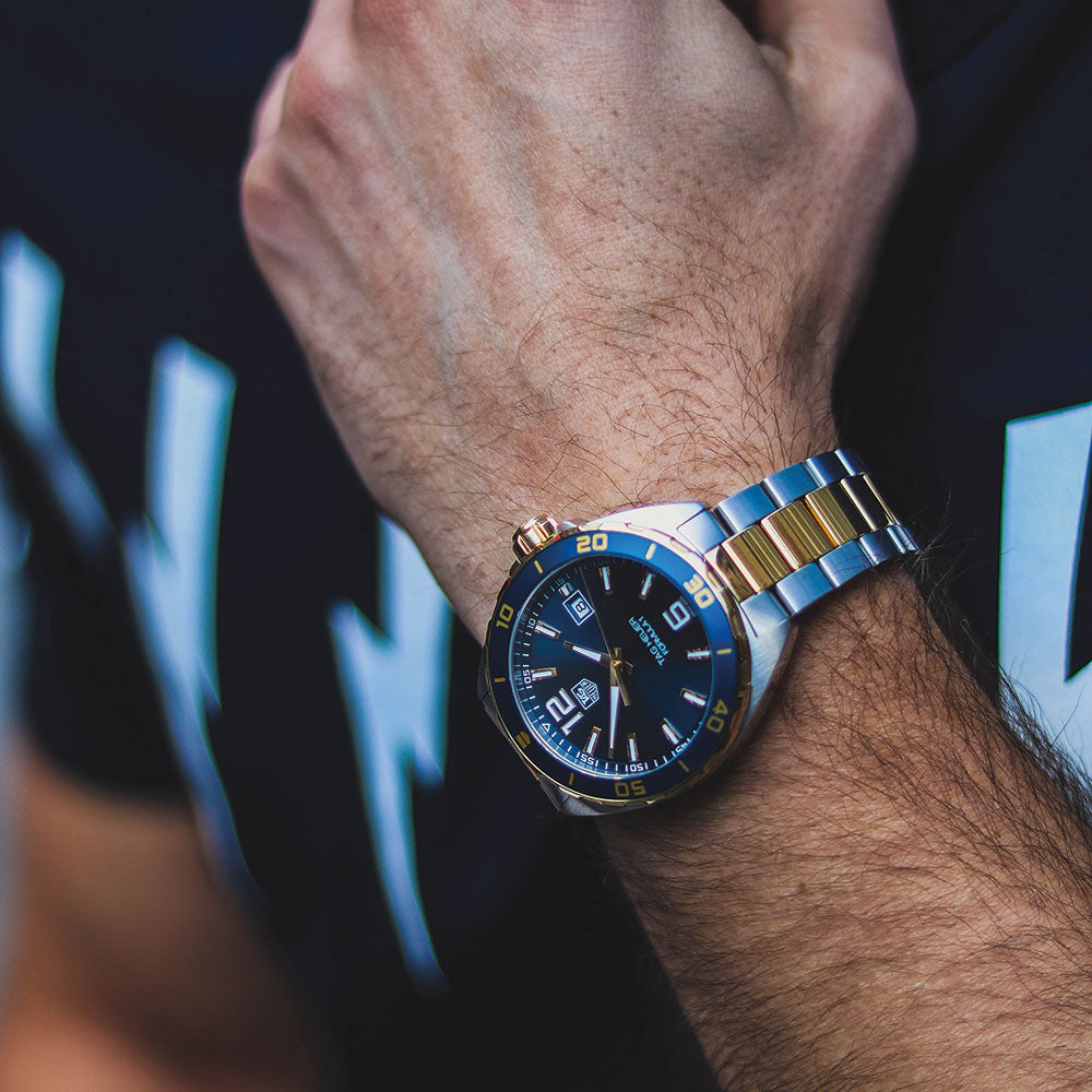 Shop Authentic Tag Heuer Formula 1 Analog Blue Dial Two Tone Steel Strap Watch for Men - WAZ1120.BB0879 - Luxxuri
