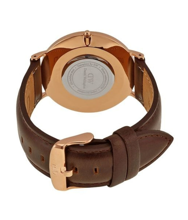 Shop Authentic Daniel Wellington Classic Bristol White Dial Brown Leather Strap Watch For Men - DW00100009 - Luxxuri