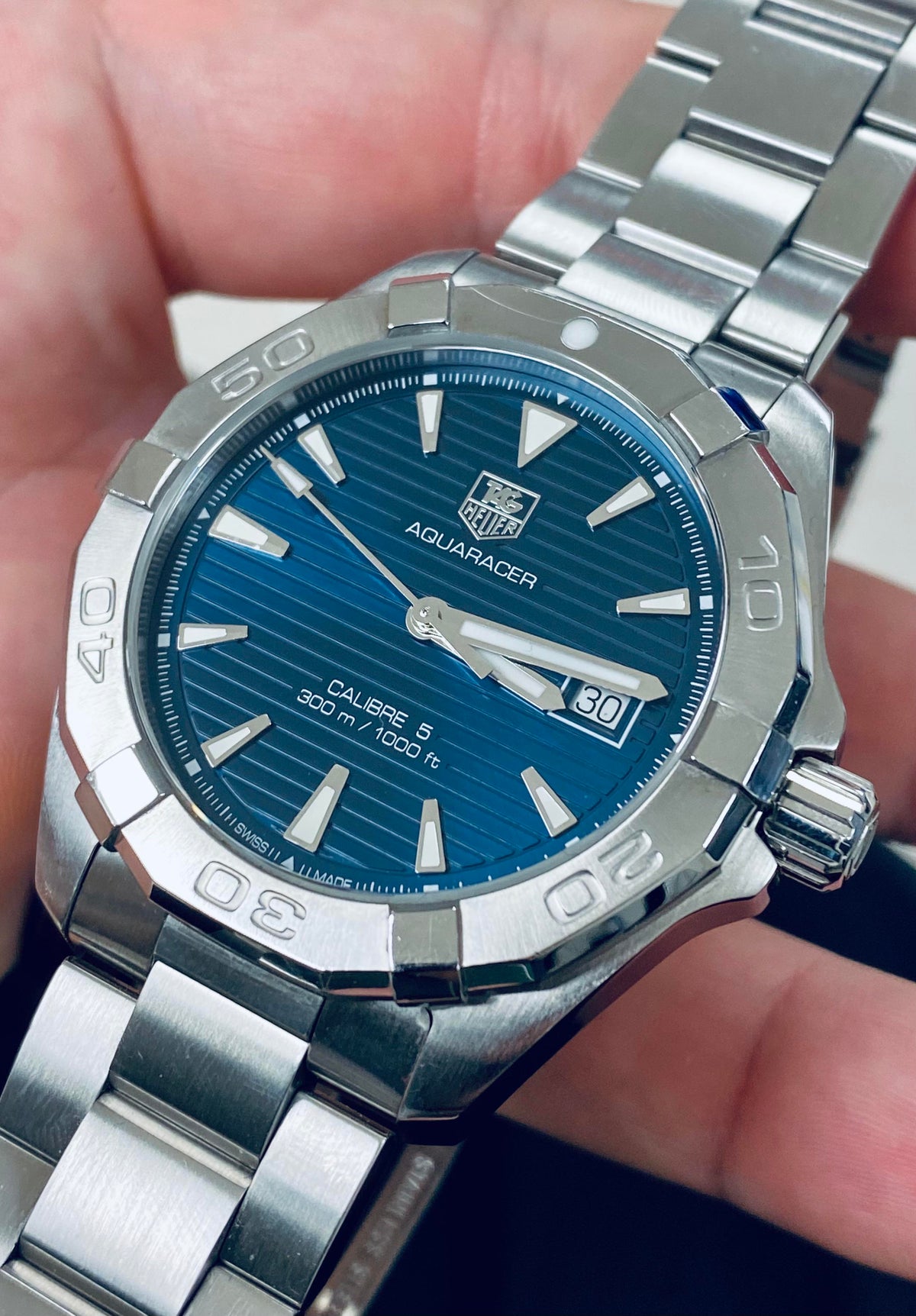 Shop Authentic Tag Heuer Aquaracer Blue Dial Watch for Men - WAY2112.BA0928 - Luxxuri
