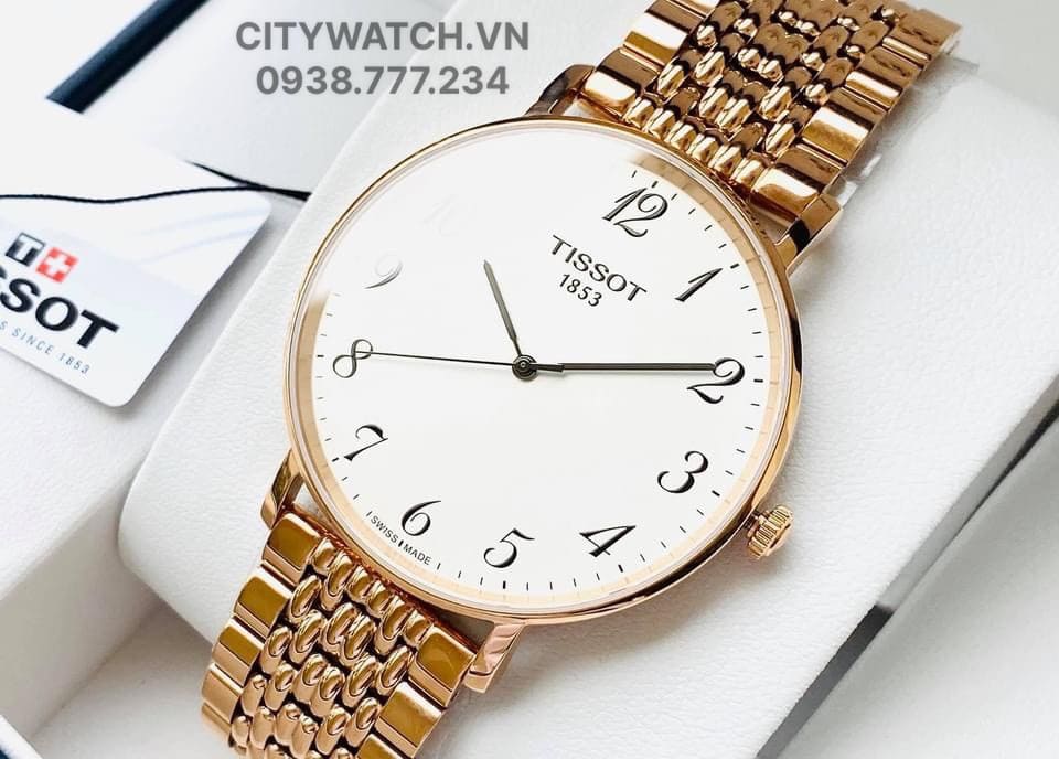 Shop Authentic Tissot T Classic Everytime White Dial Rose Gold Mesh Bracelet Watch for Men - T109.610.33.032.00 - Luxxuri
