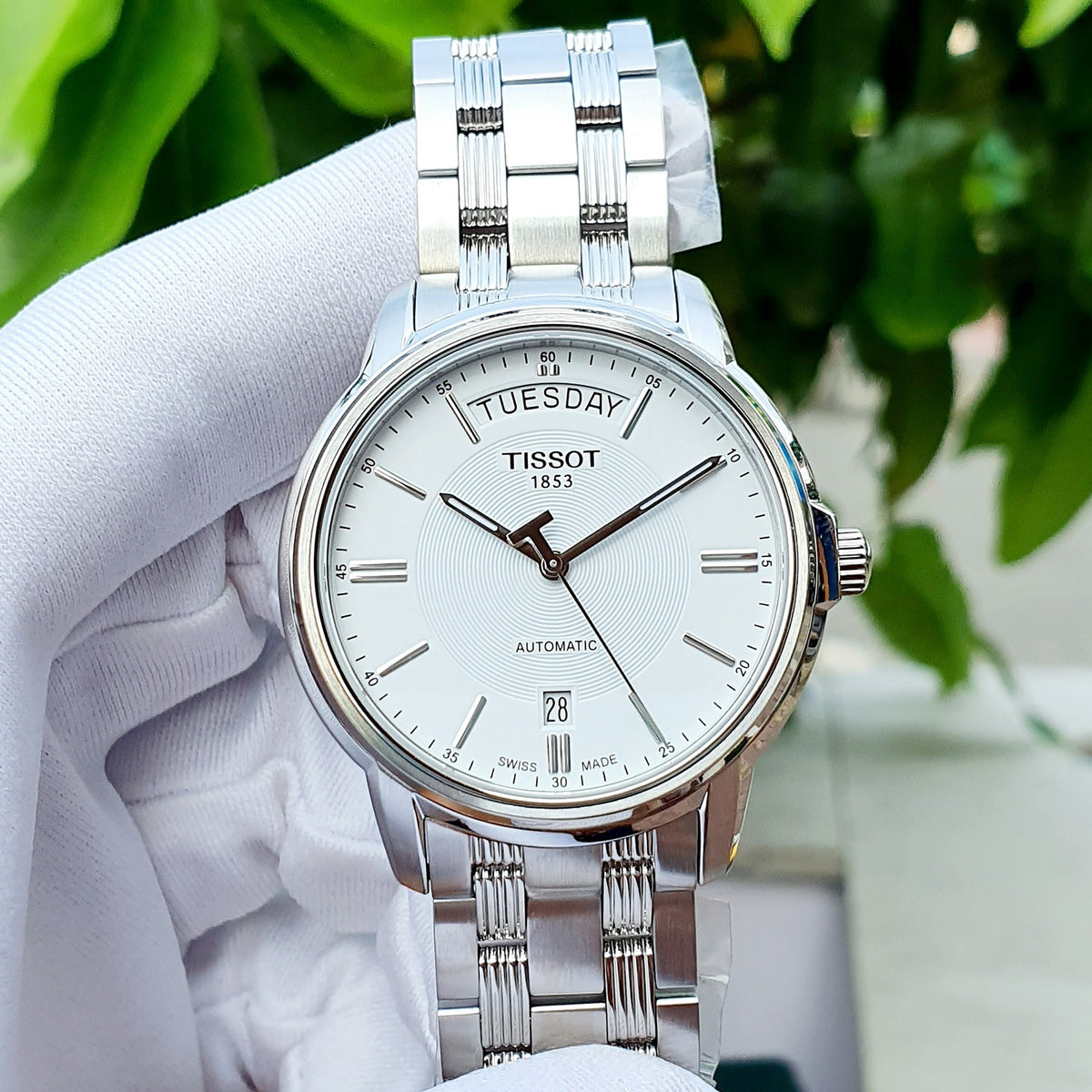 Shop Authentic Tissot T Classic Automatic III Day Date White Dial Silver Steel Strap Watch for Men - T065.930.11.031.00 - Luxxuri