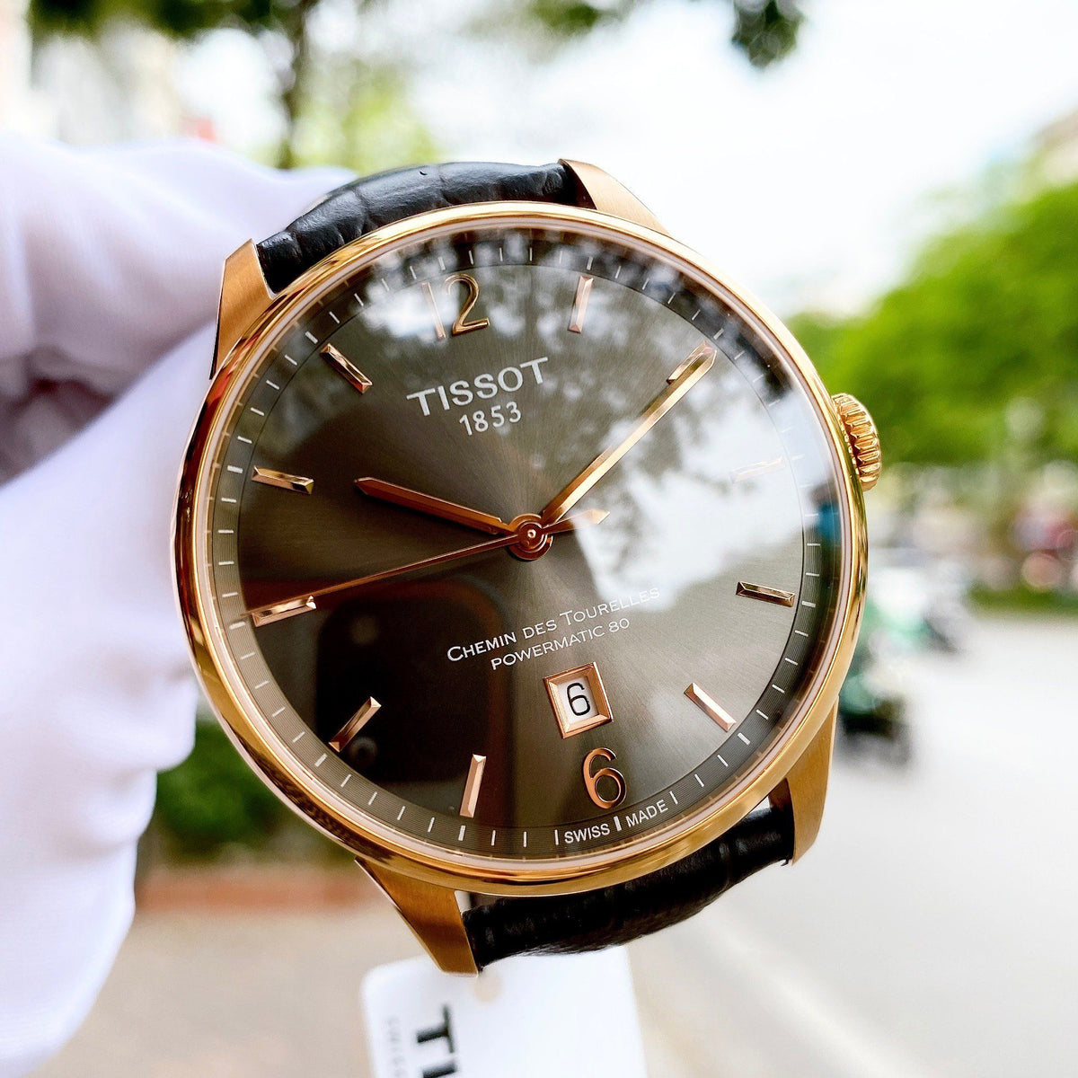 Shop Authentic Tissot T Classic Chemin Des Tourelles Powermatic 80 Brown Dial Brown Leather Strap Watch for Men - T099.407.36.447.00 - Luxxuri