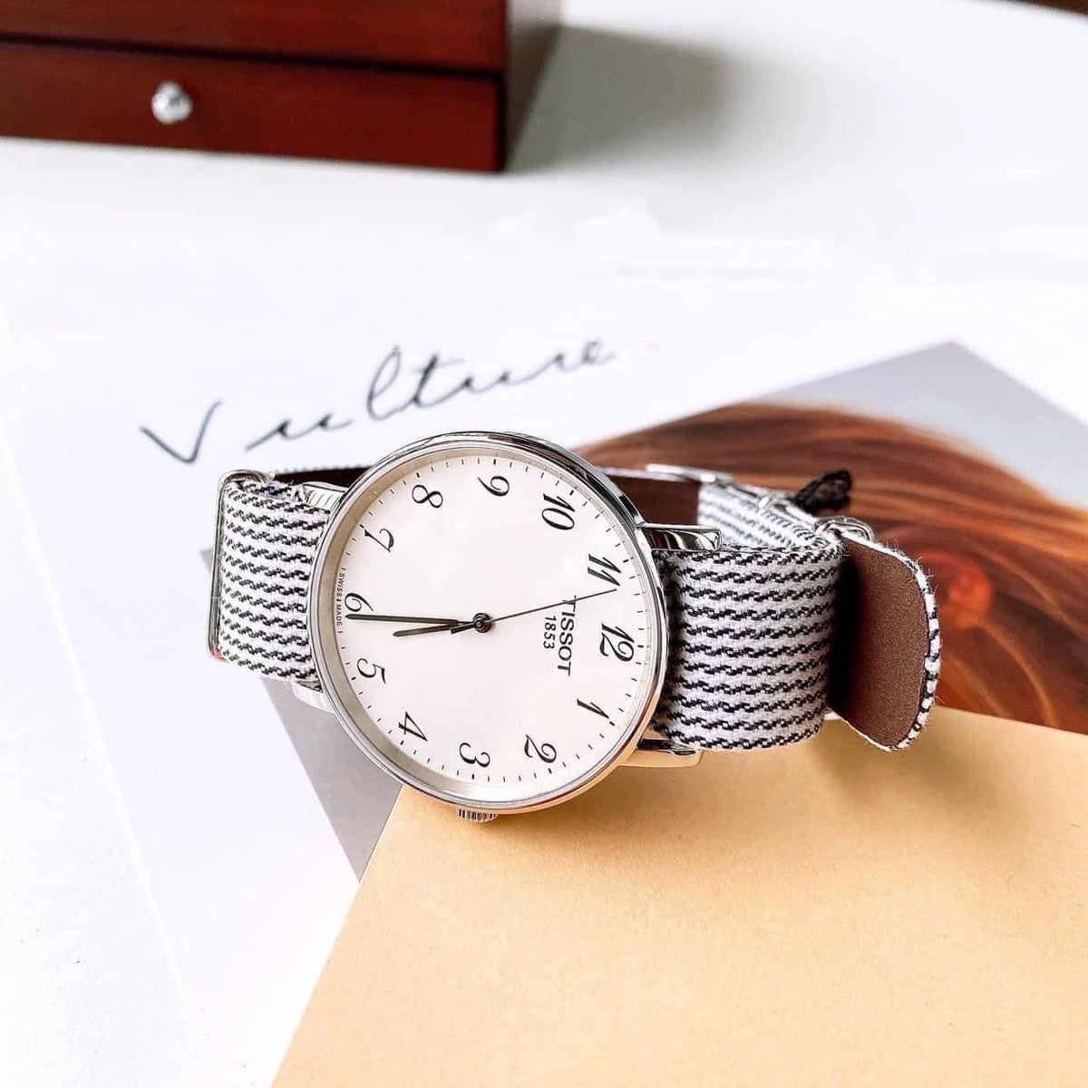 Shop Authentic Tissot T Classic Everytime Medium White Dial Two Tone NATO Strap Watch for Women - T109.410.18.032.00 - Luxxuri