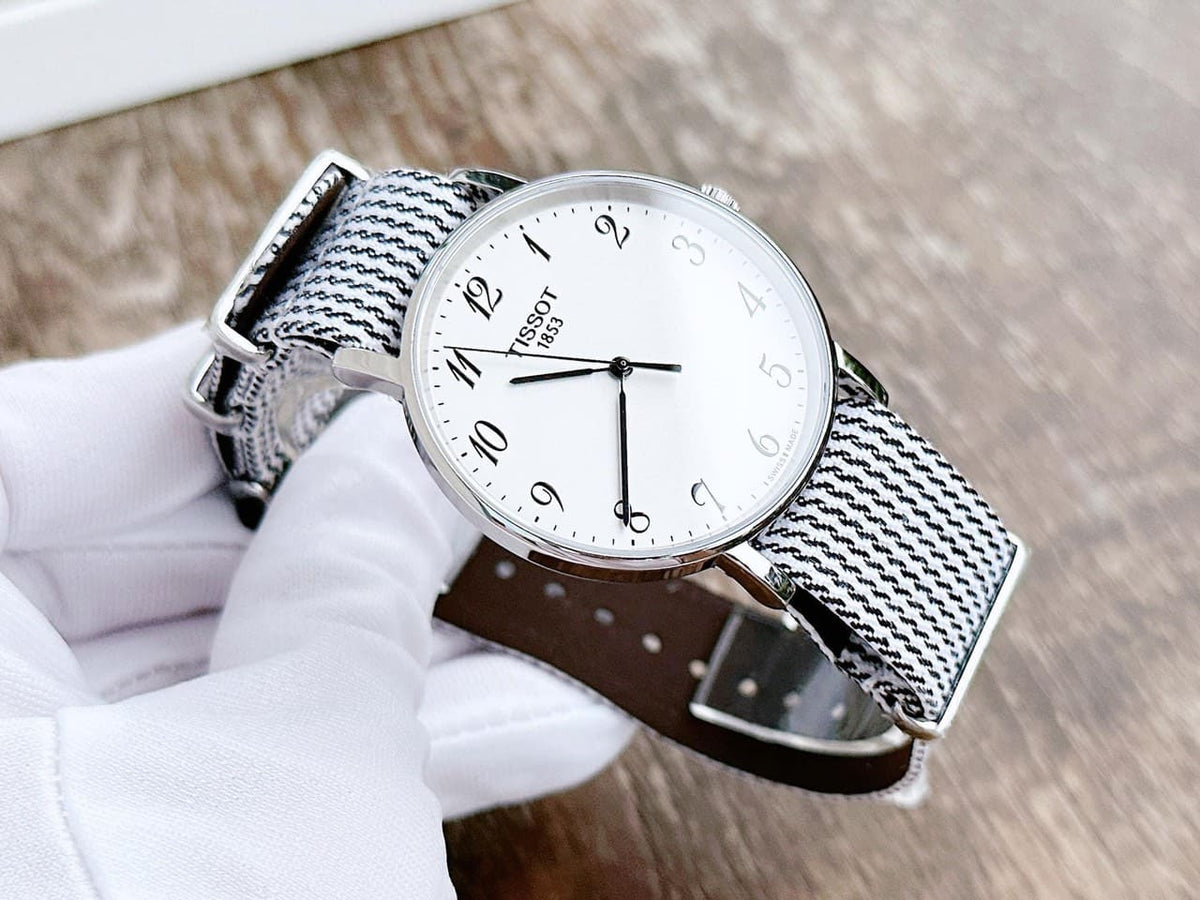 Shop Authentic Tissot T Classic Everytime Medium White Dial Two Tone NATO Strap Watch for Women - T109.410.18.032.00 - Luxxuri