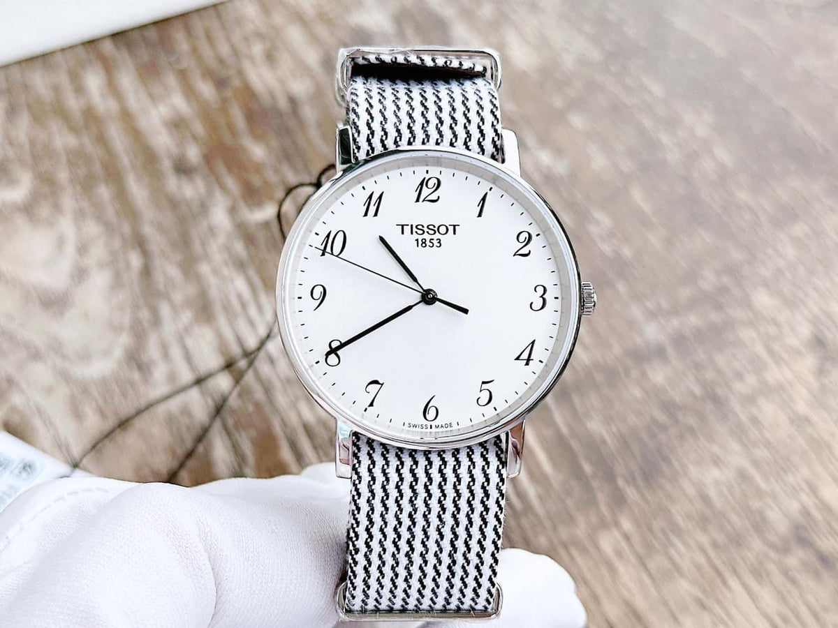 Shop Authentic Tissot T Classic Everytime Medium White Dial Two Tone NATO Strap Watch for Women - T109.410.18.032.00 - Luxxuri