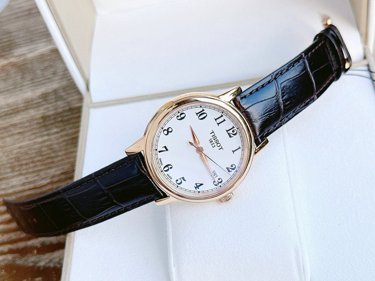 Shop Authentic Tissot T Classic Carson Quartz White Dial Brown Leather Strap Watch for Men - T085.410.36.012.00 - Luxxuri