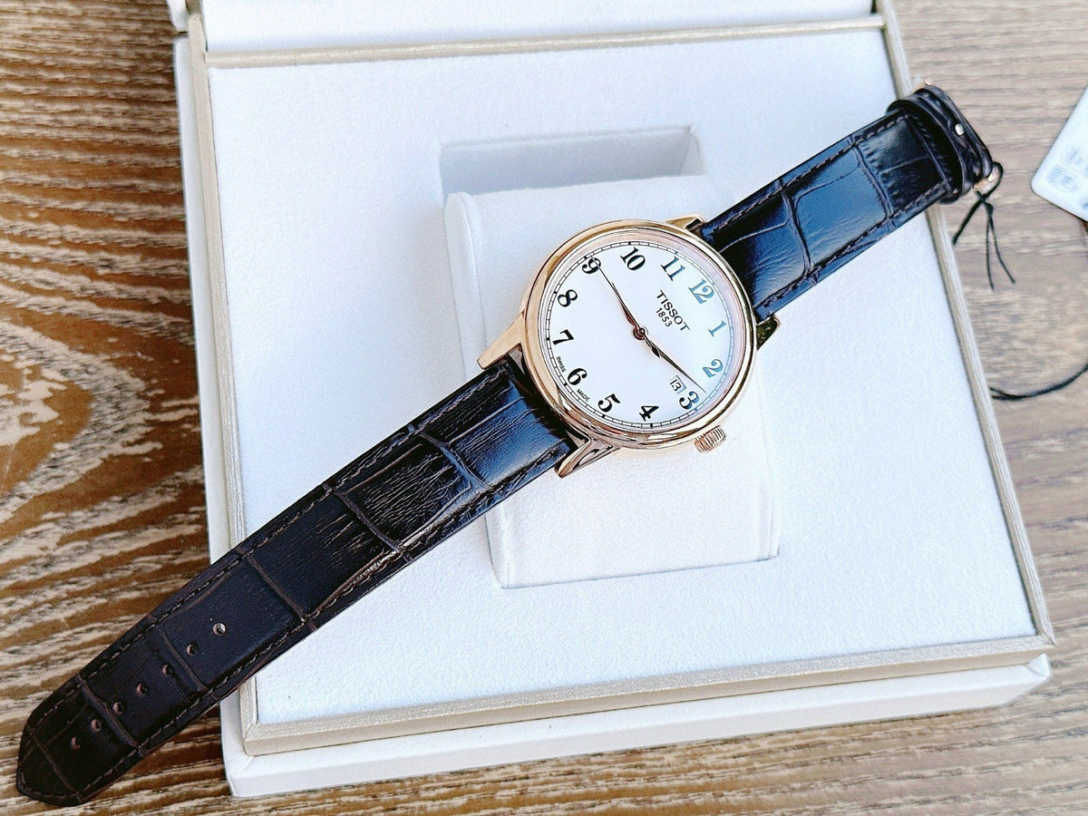 Shop Authentic Tissot T Classic Carson Quartz White Dial Brown Leather Strap Watch for Men - T085.410.36.012.00 - Luxxuri