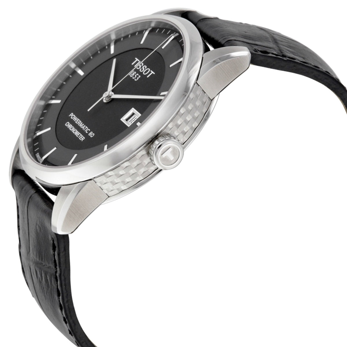 Shop Authentic Tissot T Classic Luxury Powermatic 80 Black Dial Black Leather Strap Watch For Men - T086.408.16.051.00 - Luxxuri