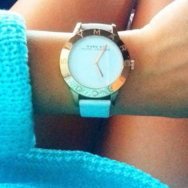 Shop Authentic Marc Jacobs Blade White Dial White Leather Strap Watch for Women - MBM1201 - Luxxuri
