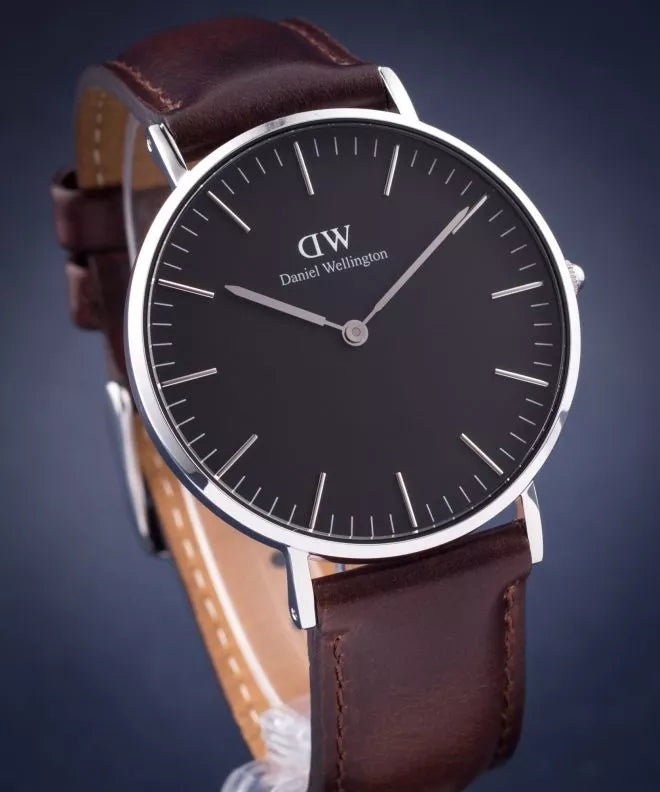 Shop Authentic Daniel Wellington Classic Bristol Black Dial Brown Leather Strap Watch For Men - DW00100143 - Luxxuri