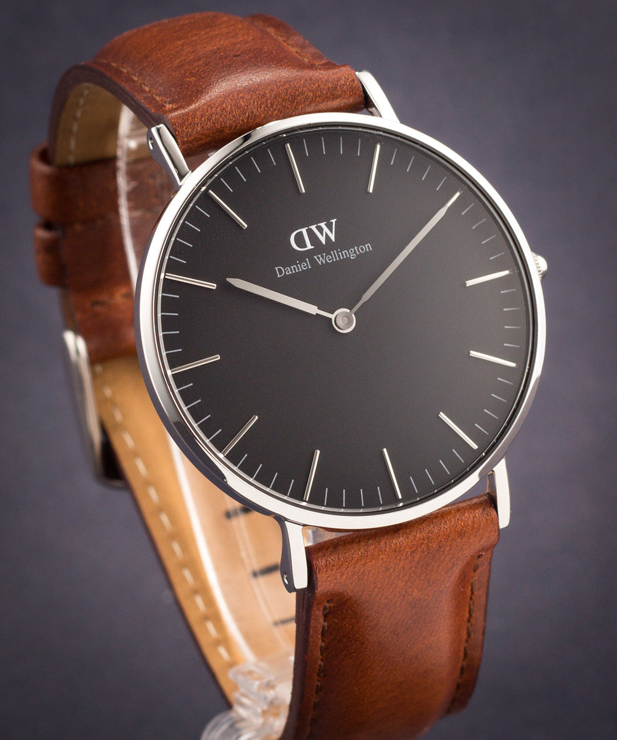 Shop Authentic Daniel Wellington Classic Durham Black Dial Brown Leather Strap Watch For Women - DW00100142 - Luxxuri