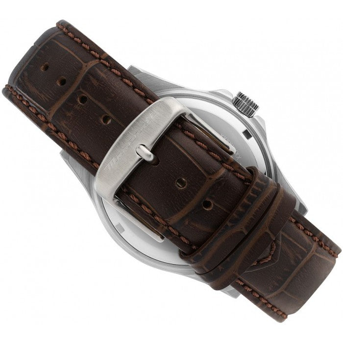 Shop Authentic Maserati Competizione Analog Blue Dial Brown Leather Strap Watch for Men - R8851100004 - Luxxuri