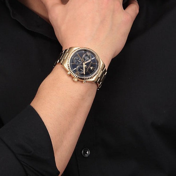 Shop Authentic Maserati Competizione Chronograph Black Dial Two Tone Steel Strap Watch For Men - R8853100016 - Luxxuri