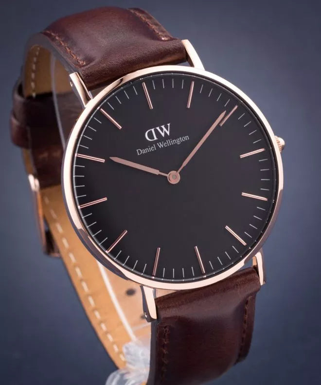 Shop Authentic Daniel Wellington Classic Bristol Black Dial Brown Leather Strap Watch for Men - DW00100137 - Luxxuri
