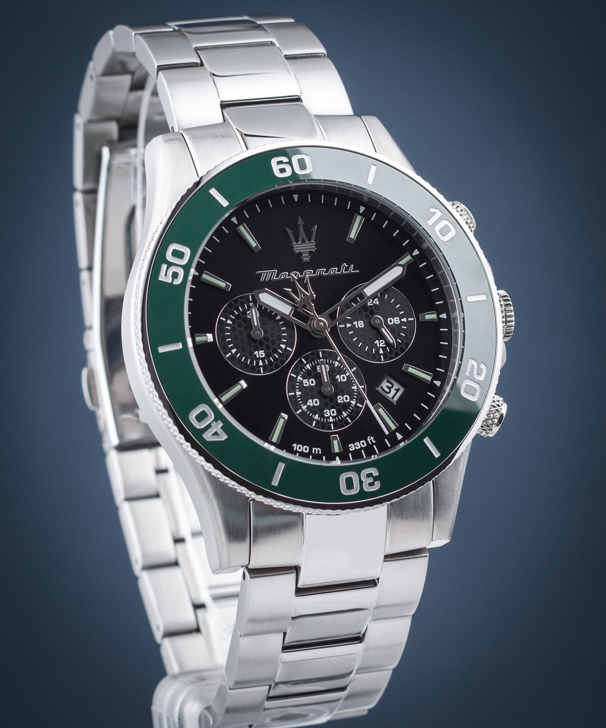 Shop Authentic Maserati Competizione Chronograph Black Dial Silver Steel Strap Watch For Men - R8873600008 - Luxxuri