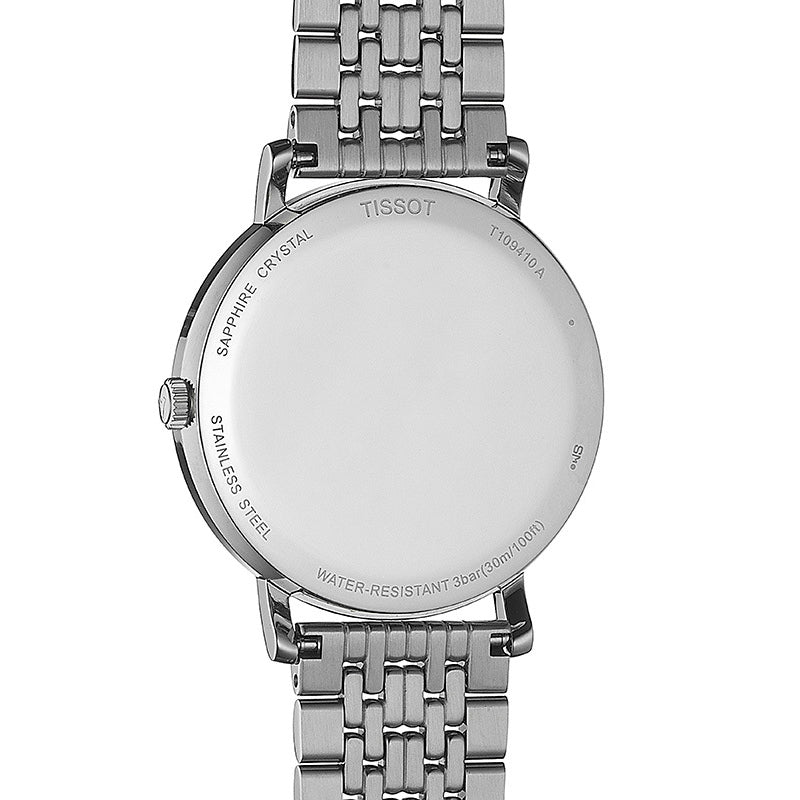 Tissot T Classic Everytime White Dial Silver Mesh Bracelet Watch For Men - T109.410.11.033.00