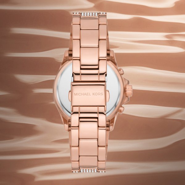 Shop Authentic Michael Kors Everest Chronograph Crystals Rose Gold Dial Rose Gold Steel Strap Watch For Women - MK7235 - Luxxuri