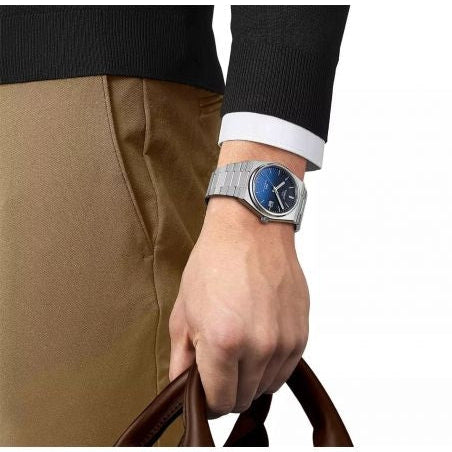Shop Authentic Tissot Powermatic 80 Automatic Gradient Blue Dial Silver Steel Strap Watch for Men - T137.407.11.051.01 - Luxxuri