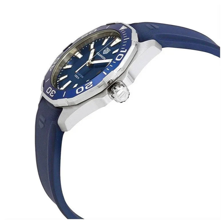Shop Authentic Tag Heuer Aquaracer Quartz Blue Dial Blue Rubber Strap Watch for Men - WAY101C.FC6153 - Luxxuri