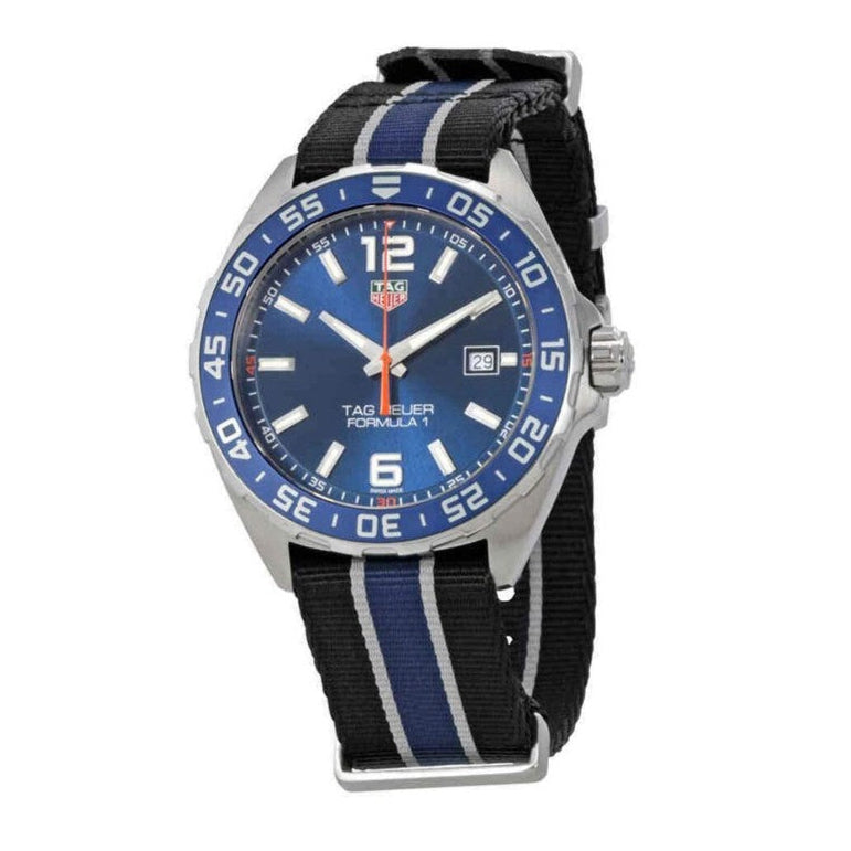 Shop Authentic Tag Heuer Formula 1 Quartz Blue Dial Two Tone NATO Strap Watch for Men - WAZ1010.FC8197 - Luxxuri