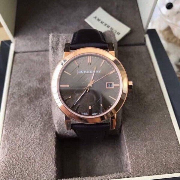  Shop Authentic Burberry The City Brown Dial Brown Leather Strap Watch for Men - BU9013 - Luxxuri
