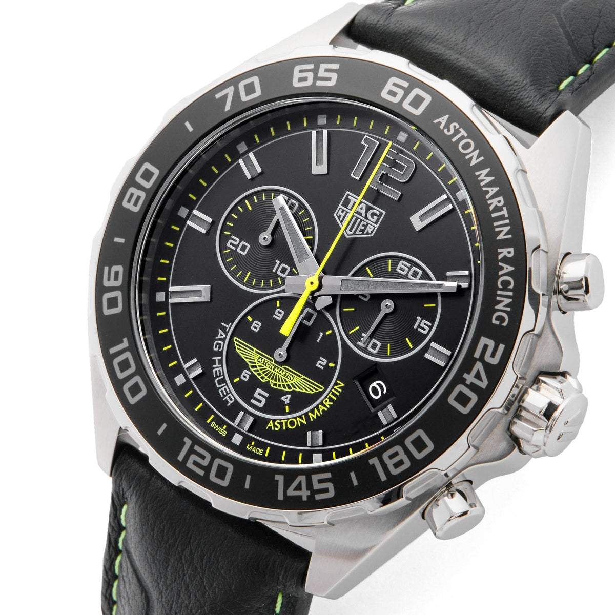  Shop Authentic Tag Heuer Formula 1 Aston Martin Black Dial Black Leather Strap Watch for Men - CAZ101P.FC8245 - Luxxuri