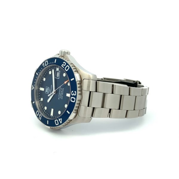  Shop Authentic Tag Heuer Aquaracer Caliber 5 Automatic Blue Dial Silver Steel Strap Watch for Men - WAN2111.BA0822 - Luxxuri
