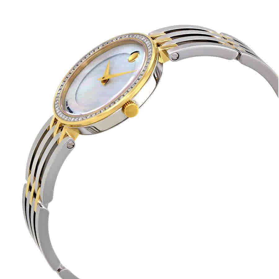 Movado Esperanza Mother of Pearl Dial Two Tone Steel Strap Watch For Women - 0607085