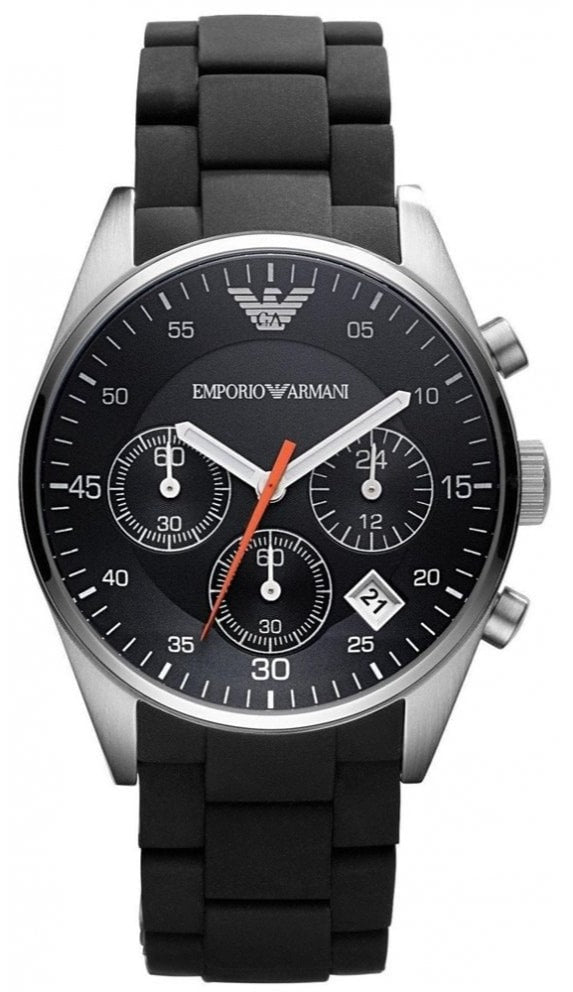  Shop Authentic Emporio Armani Sportivo Chronograph Black Dial Black Strap Watch For Men - AR5858 - Luxxuri