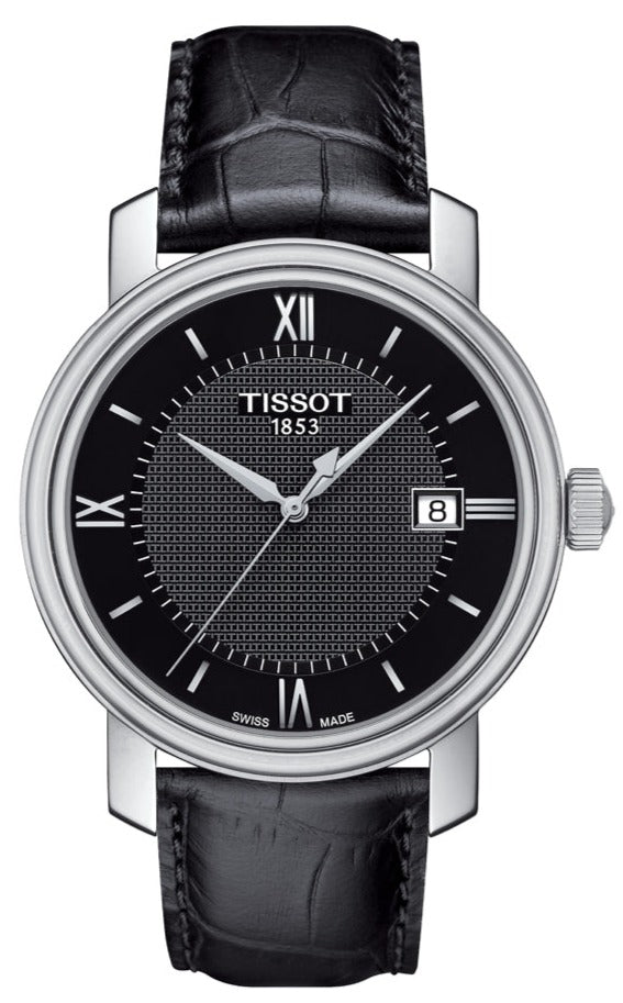  Shop Authentic Tissot T Classic Bridgeport Black Dial Black Leather Strap Watch For Women - T097.010.16.058.00 - Luxxuri