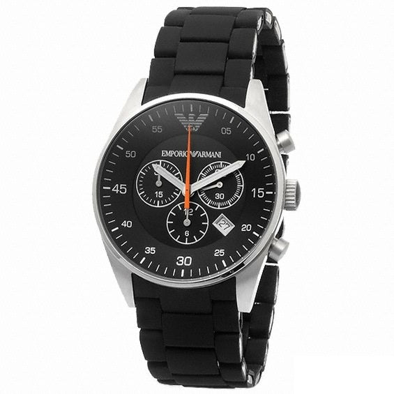  Shop Authentic Emporio Armani Sportivo Chronograph Black Dial Black Strap Watch For Men - AR5858 - Luxxuri