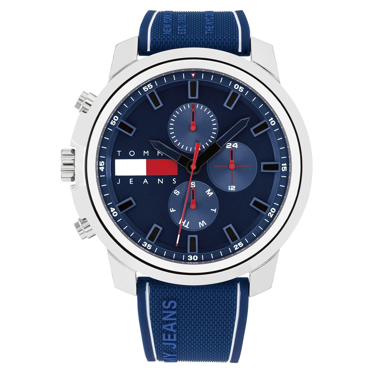  Shop Authentic Tommy Hilfiger Wynwood Chronograph Blue Dial Blue Silicon Strap Watch For Men - 1710582 - Luxxuri