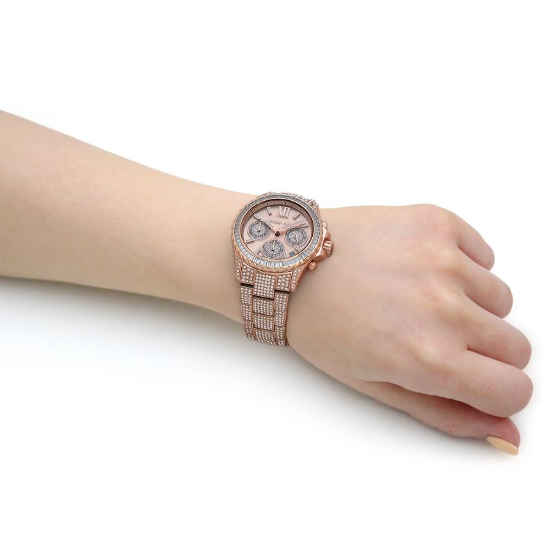  Shop Authentic Michael Kors Everest Chronograph Crystals Rose Gold Dial Rose Gold Steel Strap Watch For Women - MK7235 - Luxxuri