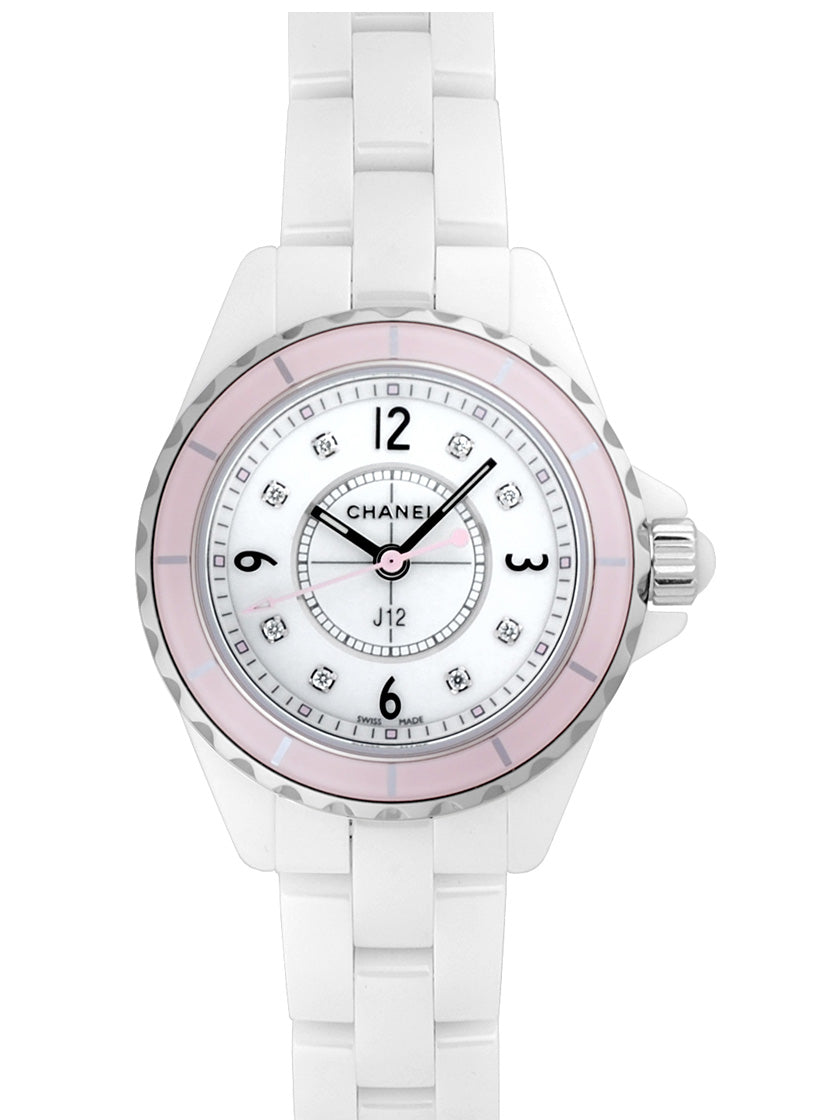  Shop Authentic Chanel J12 Quartz Diamonds Ceramic White Dial White Steel Strap Watch for Women - J12 H4466 - Luxxuri