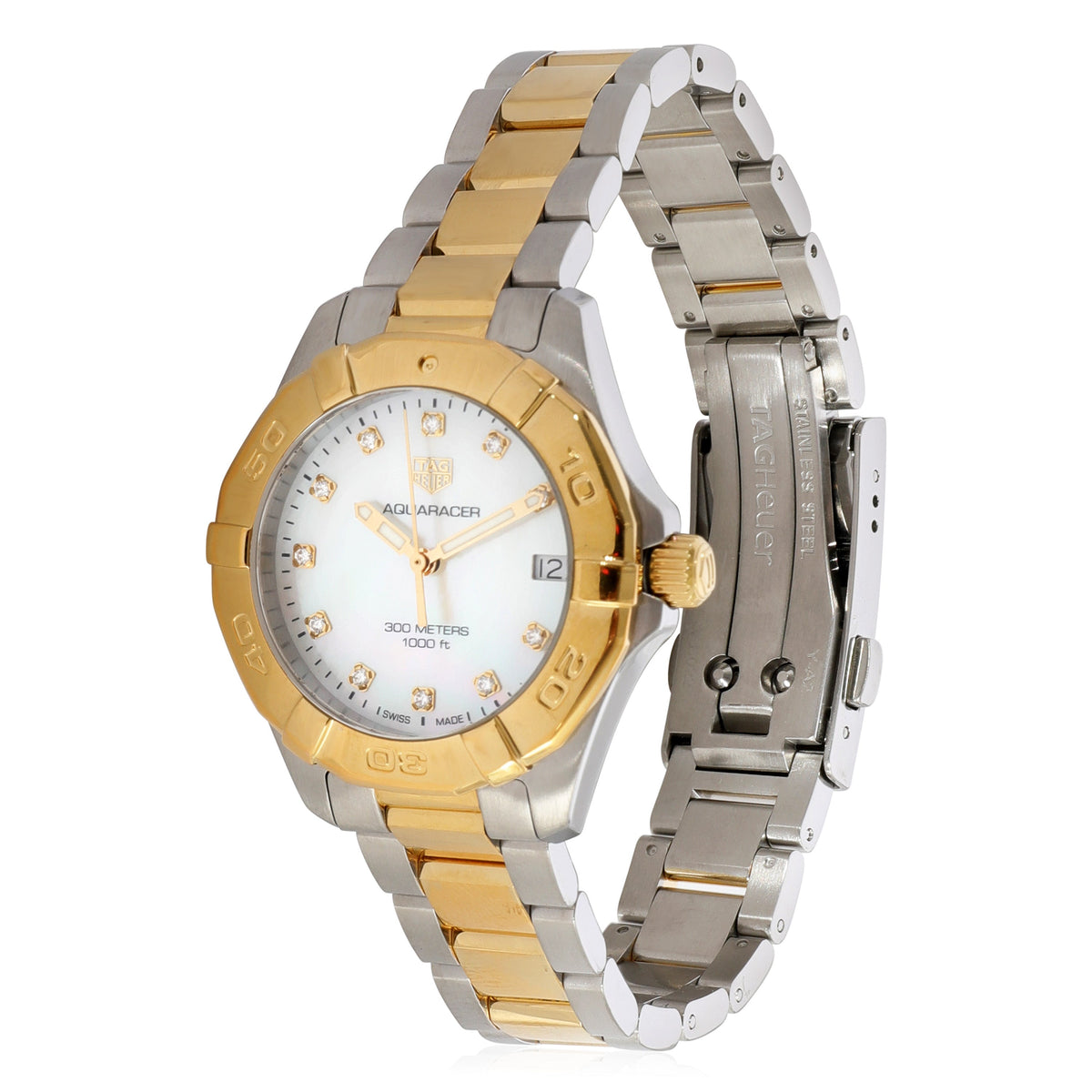  Shop Authentic Tag Heuer Aquaracer White Mother of Pearl Dial Watch for Women - WBD1322.BB0320 - Luxxuri
