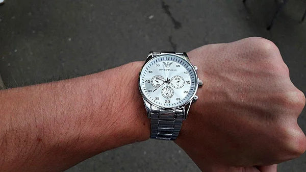  Shop Authentic Emporio Armani Sportivo Chronograph Silver Dial Silver Steel Strap Watch For Men - AR5963 - Luxxuri