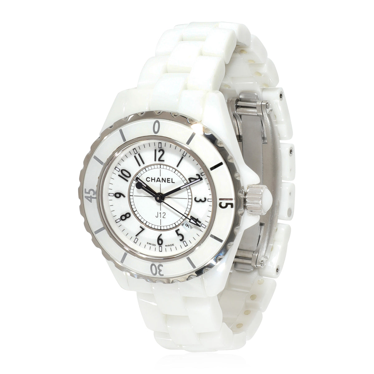  Shop Authentic Chanel J12 Ceramic White Dial White Steel Strap Watch for Women - J12 H0968 - Luxxuri
