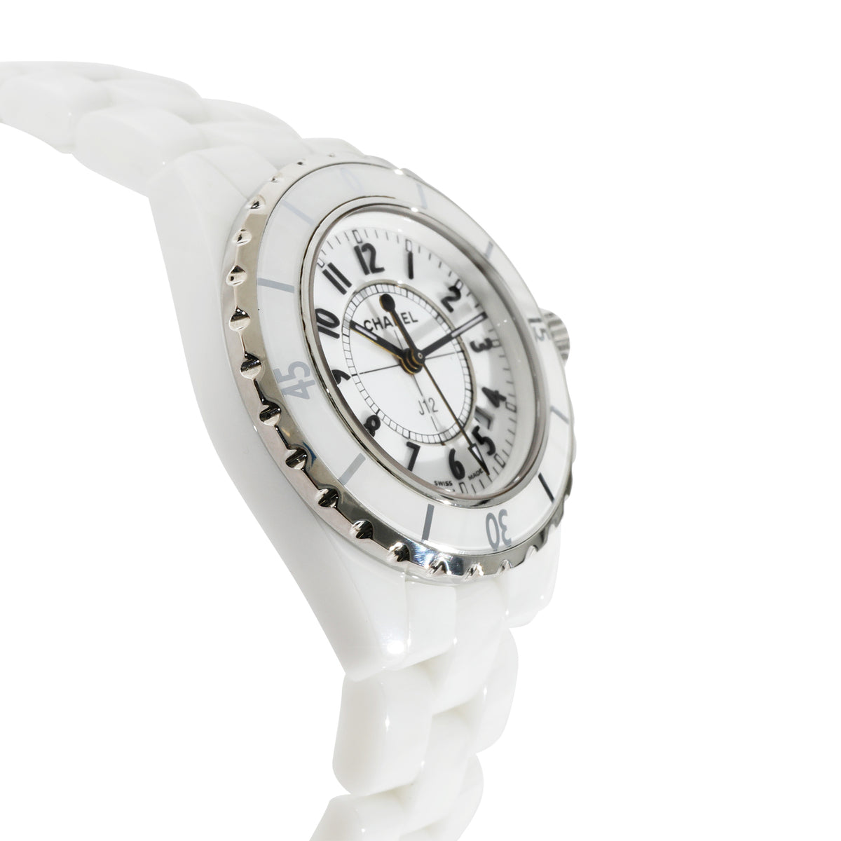  Shop Authentic Chanel J12 Ceramic White Dial White Steel Strap Watch for Women - J12 H0968 - Luxxuri