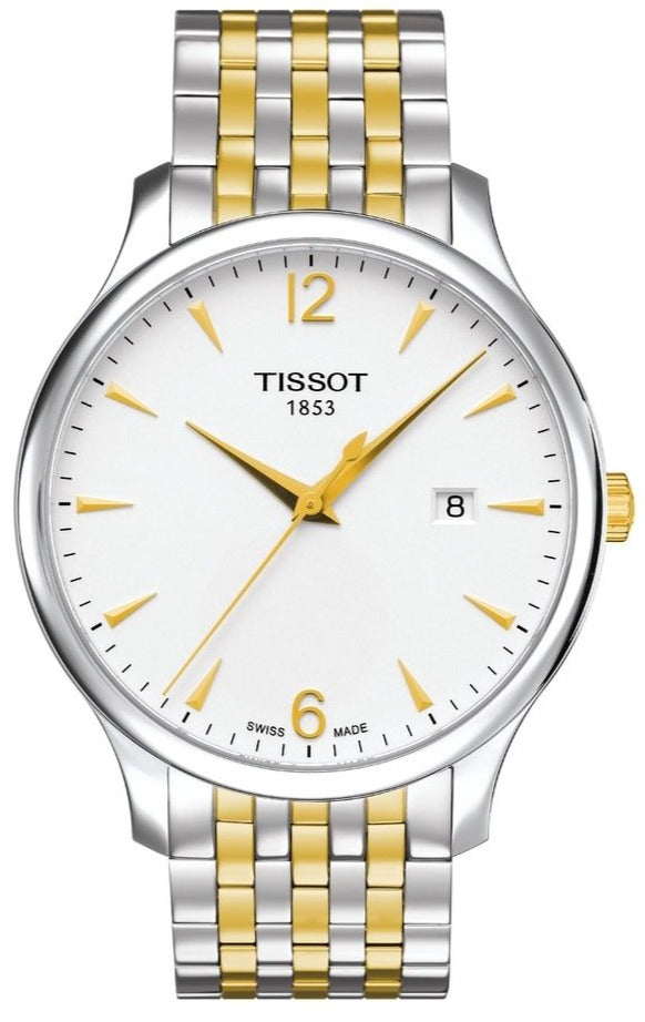  Shop Authentic Tissot T Classic Tradition White Dial Two Tone Mesh Bracelet Watch for Women - T063.210.22.037.00 - Luxxuri