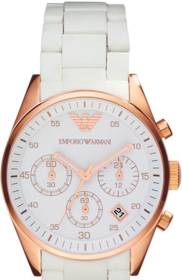  Shop Authentic Emporio Armani Sportivo Silver Dial White Silicone Strap Watch For Women - AR5920 - Luxxuri