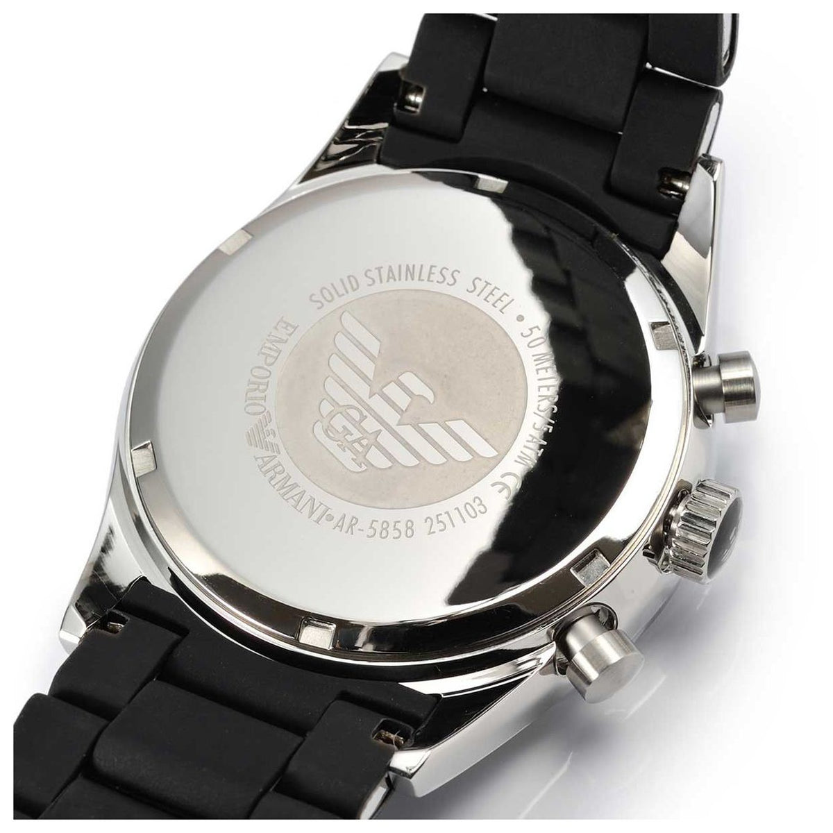  Shop Authentic Emporio Armani Sportivo Chronograph Black Dial Black Strap Watch For Men - AR5858 - Luxxuri