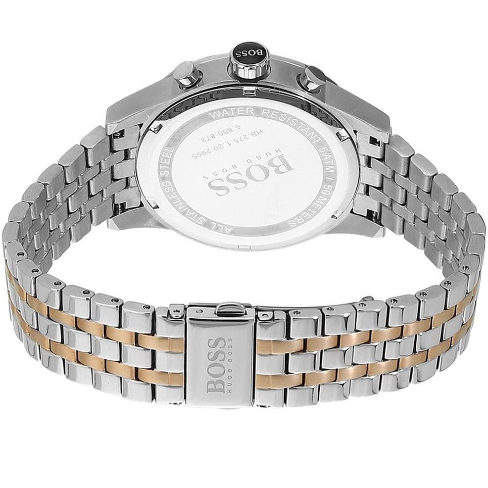 Hugo Boss Jet Chronograph Silver Dial Two Tone Steel Strap Watch for Men - 1513385