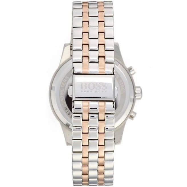 Hugo Boss Jet Chronograph Silver Dial Two Tone Steel Strap Watch for Men - 1513385