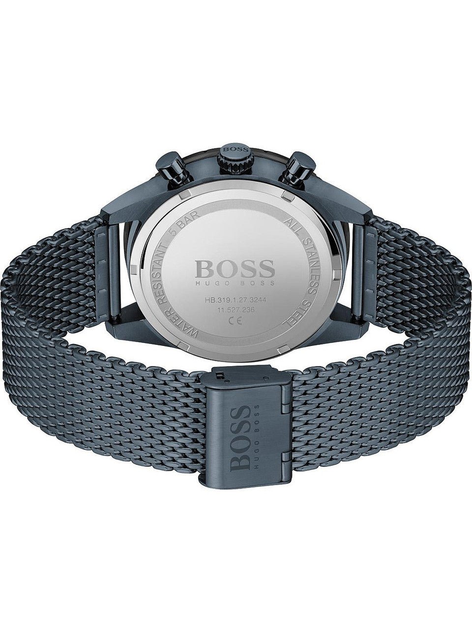 Hugo Boss Pilot Edition Chronograph Blue Dial Blue Mesh Bracelet Watch for Men - 1513887