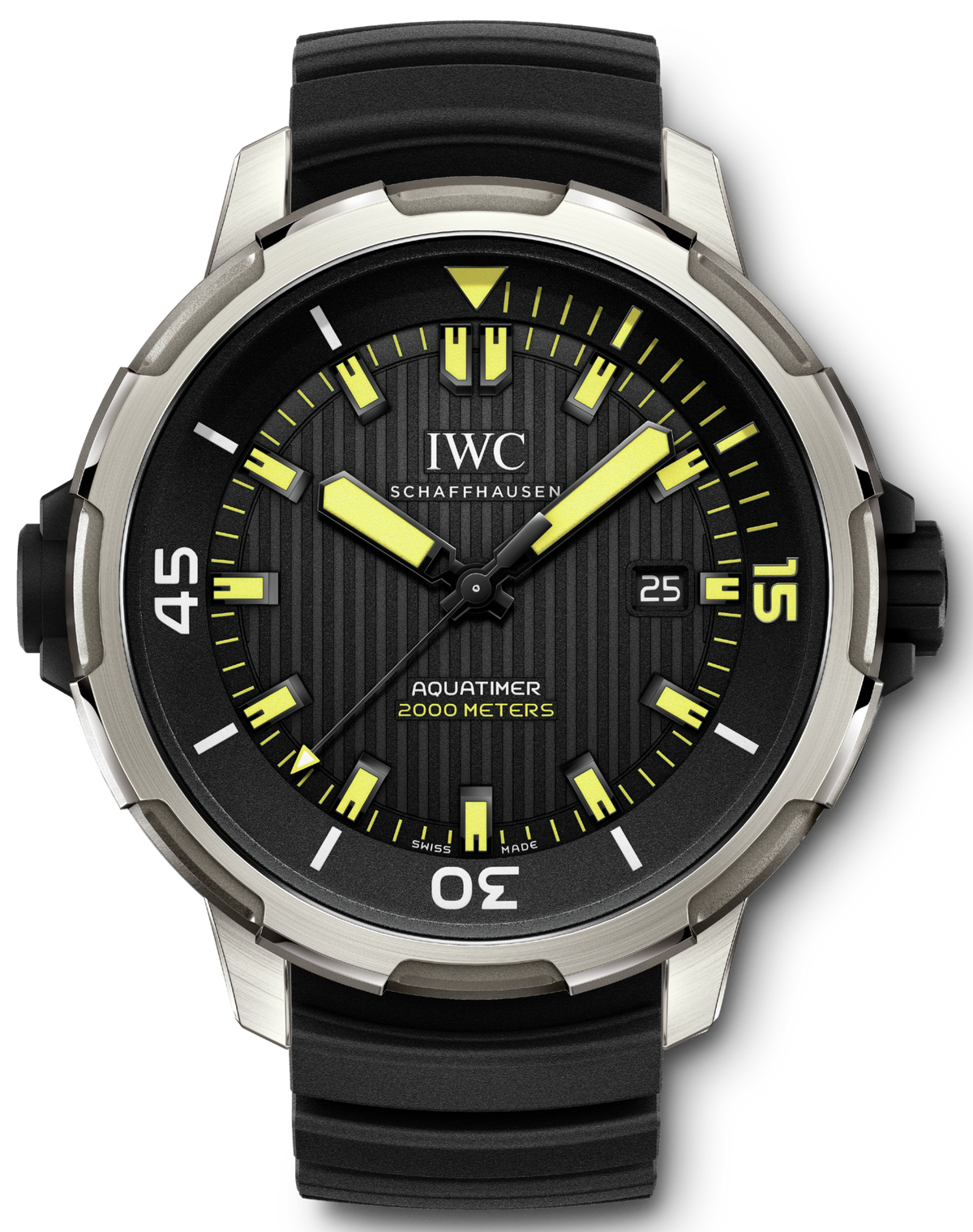  Shop Authentic IWC Aquatimer Automatic 2000 Black Dial Black Rubber Strap Watch for Men - IW358001 - Luxxuri