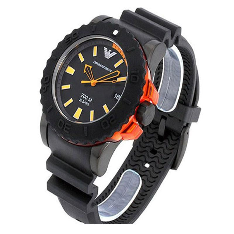  Shop Authentic Emporio Armani Sportivo Quartz Black Dial Black Silicone Strap Watch For Men - AR5969 - Luxxuri