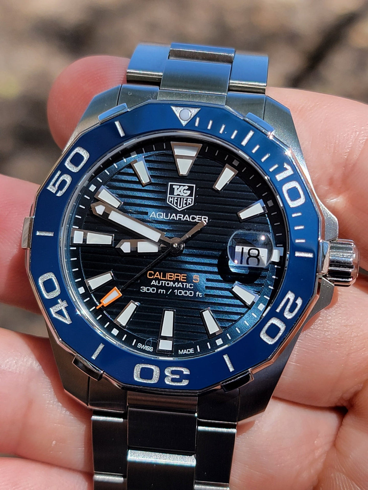  Shop Authentic Tag Heuer Aquaracer Blue Dial Watch for Men - WAY211C.BA0928 - Luxxuri