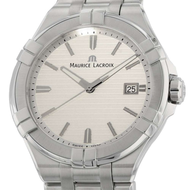  Shop Authentic Maurice Lacroix Aikon Date White Dial Silver Steel Strap Watch for Men - AI1008-SS002-131-1 - Luxxuri
