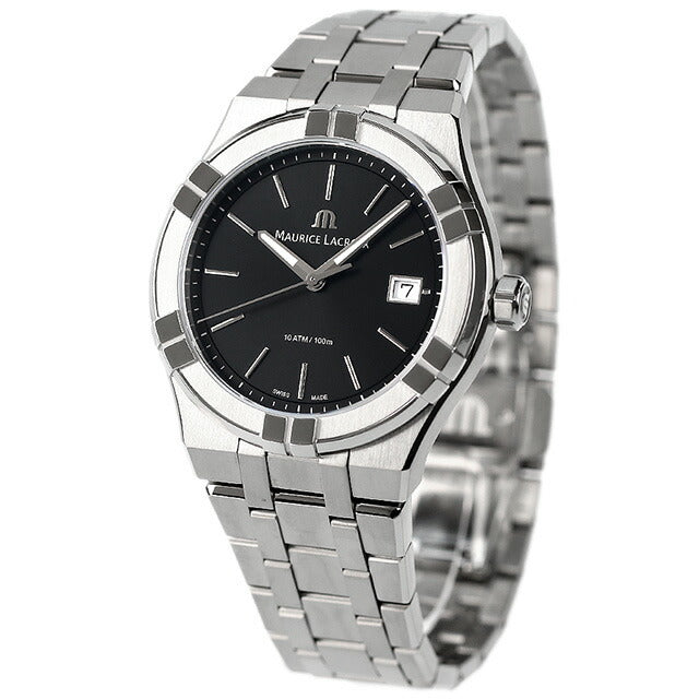  Shop Authentic Maurice Lacroix Aikon Date Quartz Black Dial Silver Steel Strap Watch for Men - AI1108-SS002-330-1 - Luxxuri